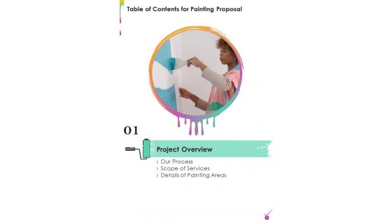 Table Of Contents For Painting Proposal Process One Pager Sample Example Document