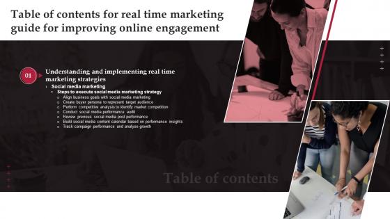 Table Of Contents For Real Time Marketing Guide For Improving Online Engagement