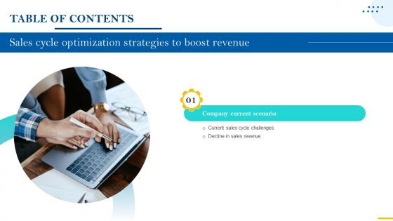Table Of Contents For Sales Cycle Optimization Strategies To Boost Revenue SA SS