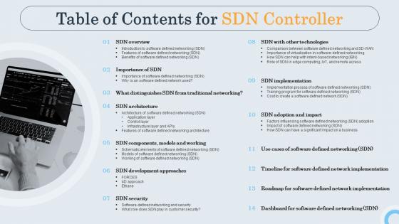 Table Of Contents For Sdn Controller Ppt Powerpoint Presentation Ideas Brochure
