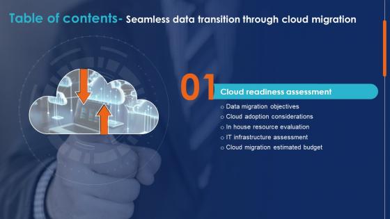 Table Of Contents For Seamless Data Transition Through Cloud Migration CRP DK SS