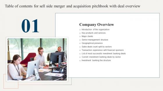 Table Of Contents For Sell Side Merger And Acquisition Pitchbook With Deal Overview