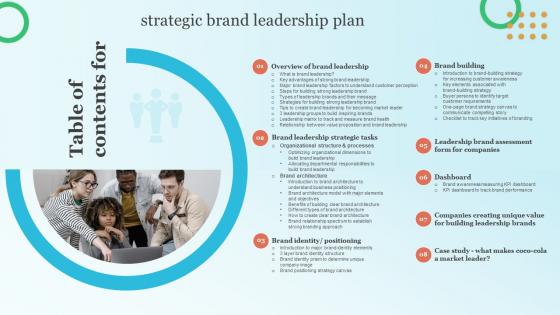 Table Of Contents For Strategic Brand Leadership Plan Branding SS V