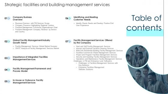 Table Of Contents For Strategic Facilities And Building Management Services