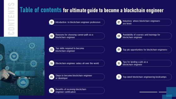 Table Of Contents For Ultimate Guide To Become A Blockchain Engineer BCT SS