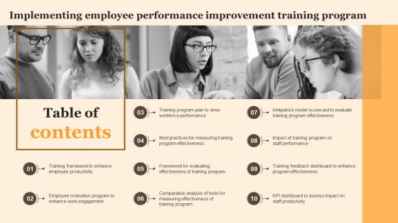 Table Of Contents Implementing Employee Performance Improvement Training Program