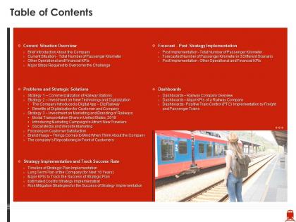 Table of contents improve passenger kilometer