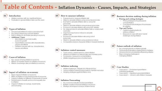 Table Of Contents Inflation Dynamics Causes Impacts And Strategies Fin SS