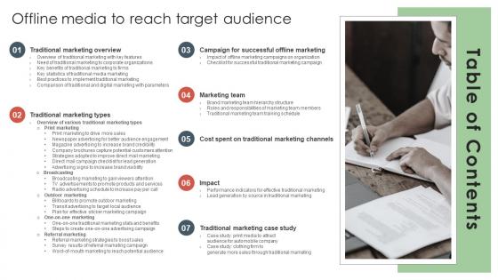 Table Of Contents Offline Media To Reach Target Audience