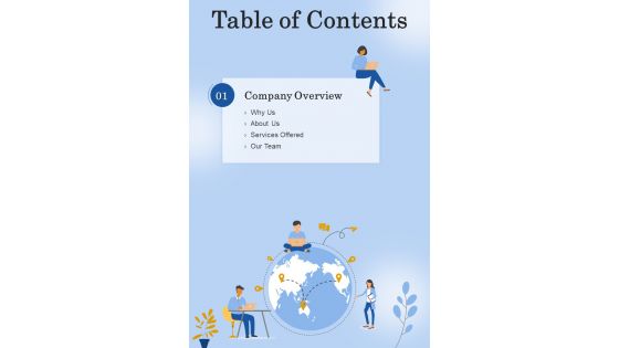 Table Of Contents Offshoring And Outsourcing Proposal One Pager Sample Example Document
