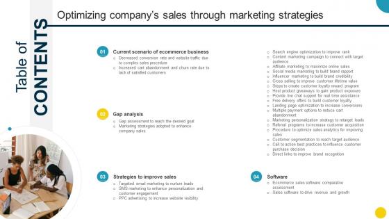 Table Of Contents Optimizing Companys Sales Through Marketing Strategies SA SS