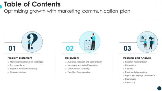 Table Of Contents Optimizing Growth With Marketing Communication Plan CRP DK SS