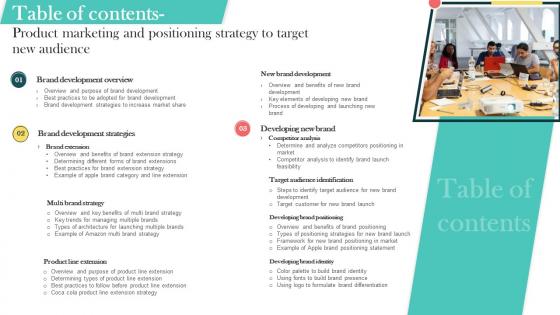 Table Of Contents Product Marketing And Positioning Strategy To Target New Audience MKT SS V