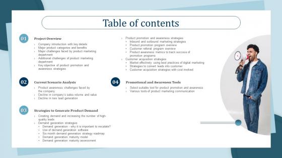 Table Of Contents Promotion And Awareness Strategies To Generate Product Demand