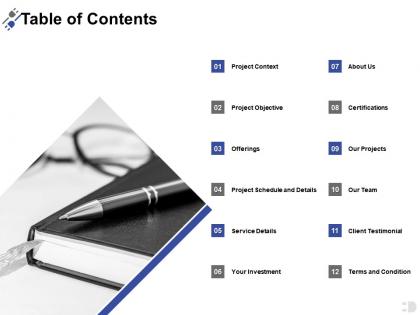 Table of contents service details ppt powerpoint presentation file samples