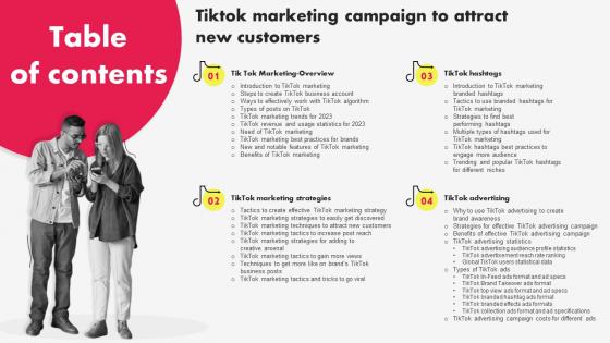 Table Of Contents Tiktok Marketing Campaign To Attract New Customers MKT SS V