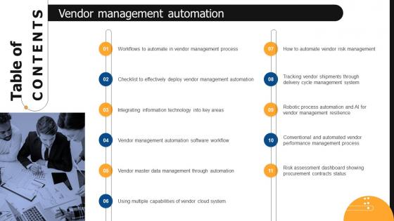 Table Of Contents Vendor Management Automation Vendor Management Automation