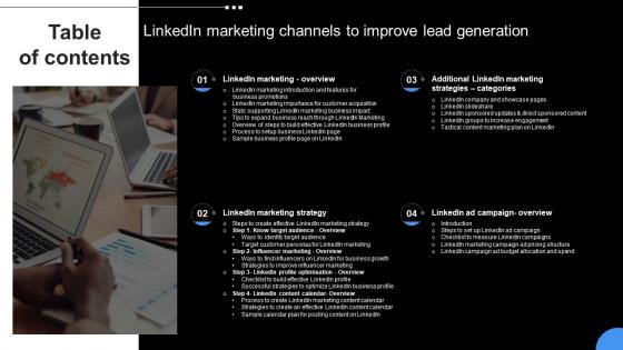 Table Of Contnets Linkedin Marketing Channels To Improve Lead Generation MKT SS V