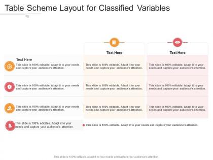 Table scheme layout for classified variables infographic template
