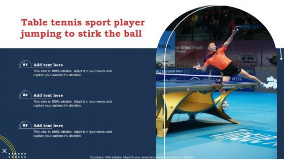 Table Tennis Sport Player Jumping To Stirk The Ball