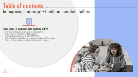 Tables Of Contents For Improving Business Growth With Customer Data Platform MKT SS V