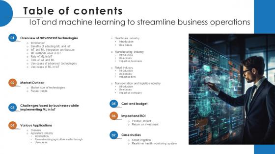 Tables Of Contents IoT And Machine Learning To Streamline Business Operations IoT SS