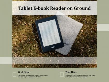 Tablet e book reader on ground