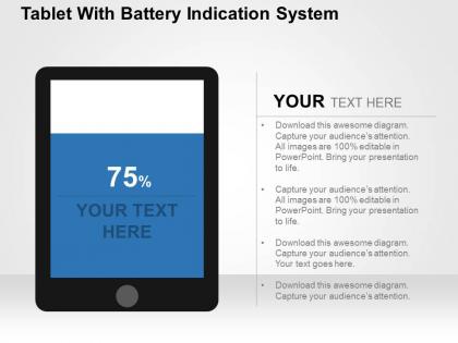 Tablet with battery indication system flat powerpoint design