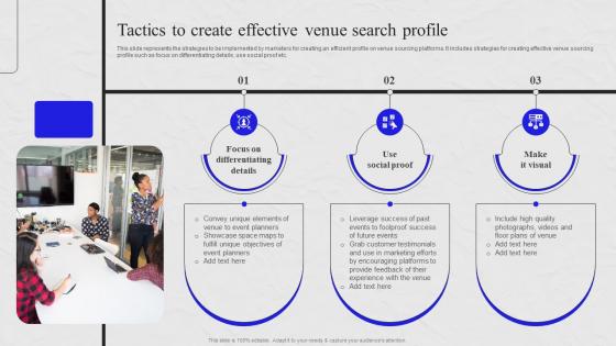 Tactics To Create Effective Venue Search Profile Venue Marketing Comprehensive Guide MKT SS V