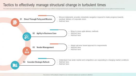 Tactics To Effectively Manage Structural Change In Turbulent Times Structural Change Management
