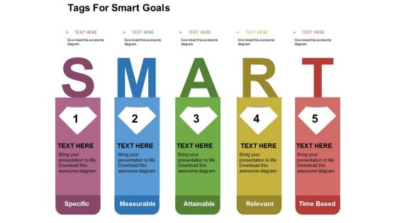 Tags for smart goals flat powerpoint design