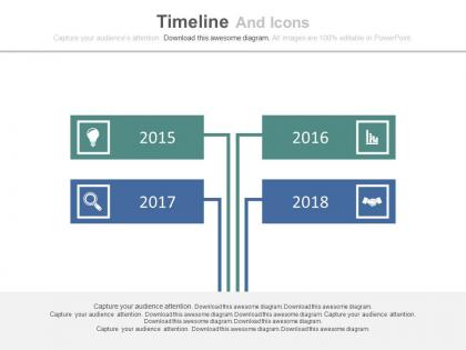 Tags years based timeline and icons powerpoint slides