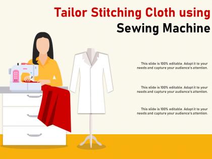 Tailor stitching cloth using sewing machine
