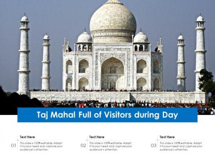 Taj mahal full of visitors during day