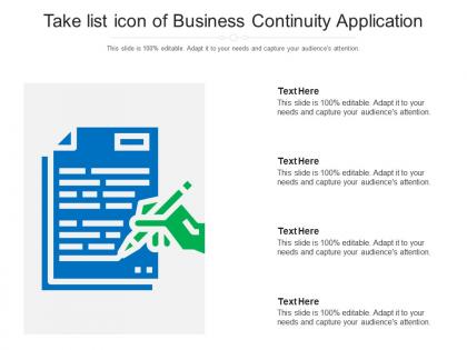 Take list icon of business continuity application infographic template