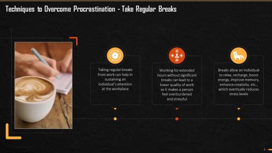 Taking Regular Breaks As A Technique To Overcome Procrastination Training Ppt