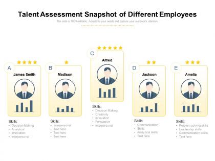 Talent assessment snapshot of different employees