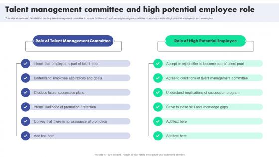 Talent Management And Potential Employee Role Succession Planning To Identify Talent And Critical Job Roles