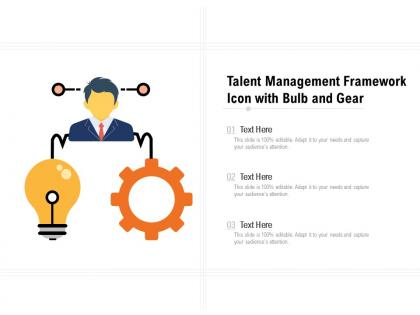 Talent management framework icon with bulb and gear