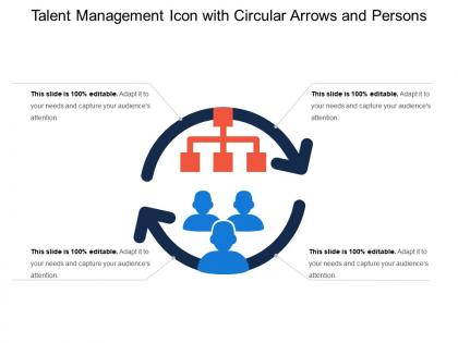 Talent management icon with circular arrows and persons