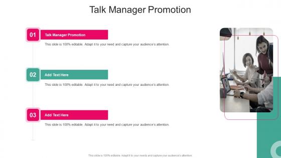 Talk Manager Promotion In Powerpoint And Google Slides Cpb