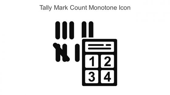 Tally Mark Count Monotone Icon in powerpoint pptx png and editable eps format
