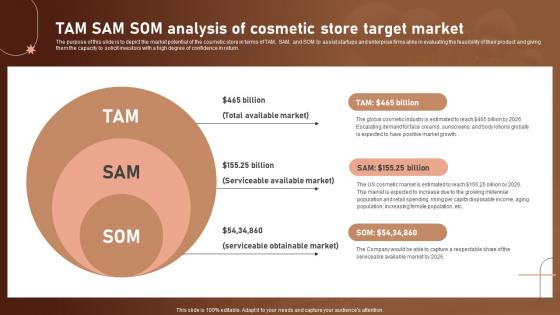Tam Sam SOM Analysis Of Cosmetic Store Target Market Beauty Business Plan BP SS