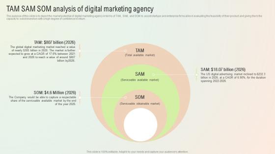 TAM SAM SOM Analysis Of Digital Marketing Agency Start A Digital Marketing Agency BP SS
