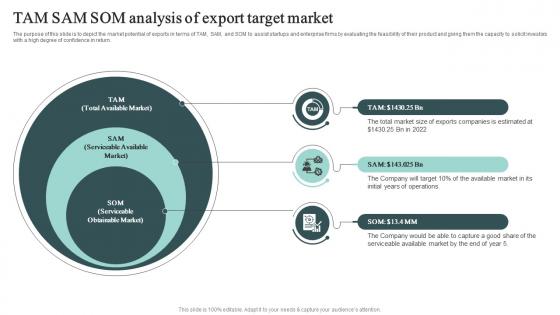 Tam Sam SOM Analysis Of Export Target Market Cross Border Business Plan BP SS