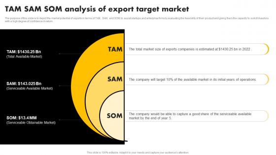 Tam Sam Som Analysis Of Export Target Market Exporting Venture Business Plan BP SS