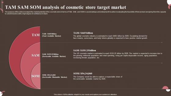 Tam Sam Som Of Cosmetic Store Target Market Personal And Beauty Care Business Plan BP SS