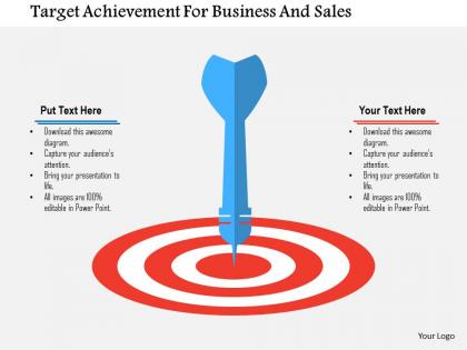 Target achievement for business and sales flat powerpoint design