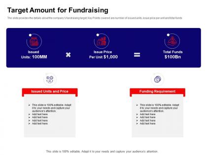Target amount for fundraising ppt powerpoint presentation portfolio graphics template