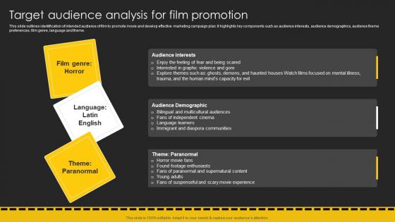 Target Audience Analysis For Film Promotion Movie Marketing Plan To Create Awareness Strategy SS V